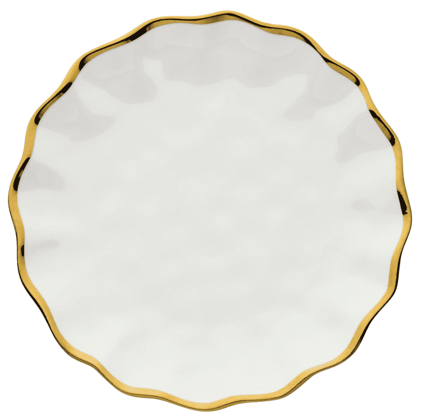 Elegant Gold Trimmed Porcelain Dinner Plates