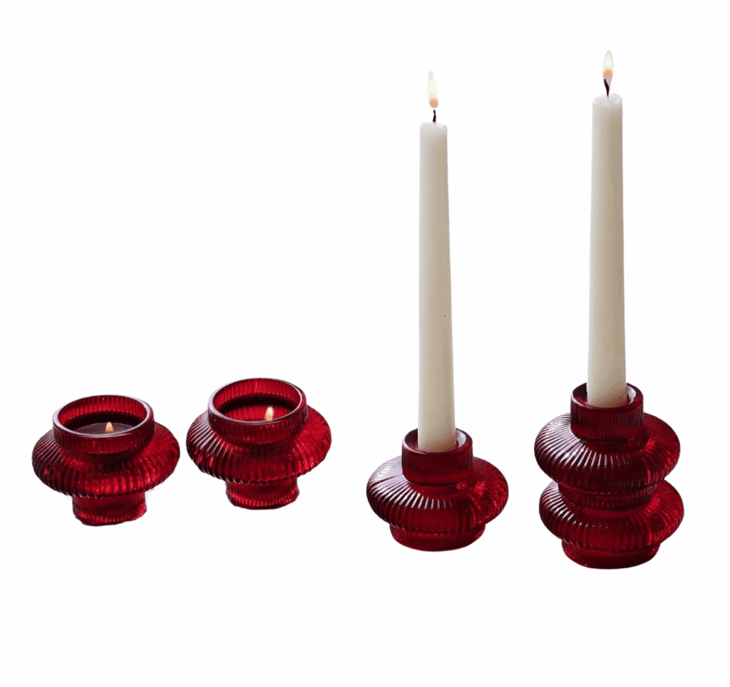Red Candlestick Holders
